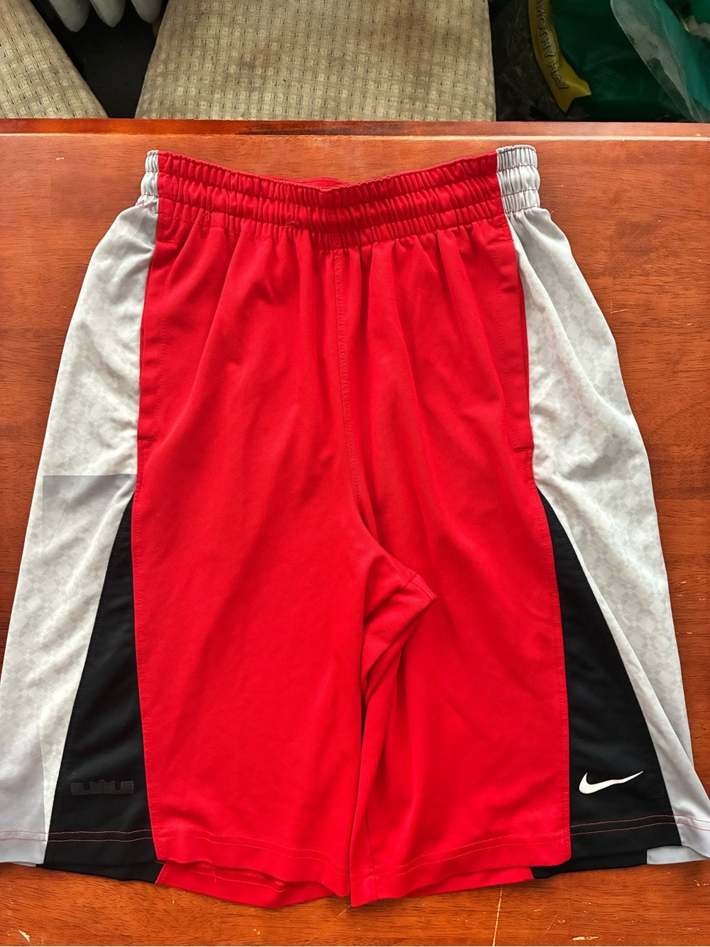 Nike LeBron James Dri-FIT Basketball Shorts Small Red White Black LJ23 Y2K